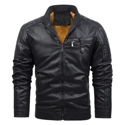 Men's Leather Biker Jacket Classic Style