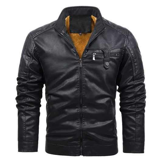 Men's Leather Biker Jacket Classic Style
