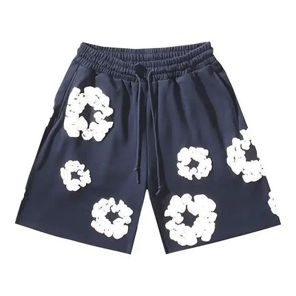 Men's Floral Print Denim Pants