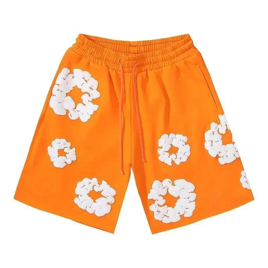 Men's Floral Print Denim Pants