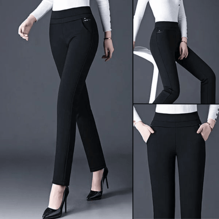 Women's High-Waisted Stretch Leggings with Faux Pocket Detail