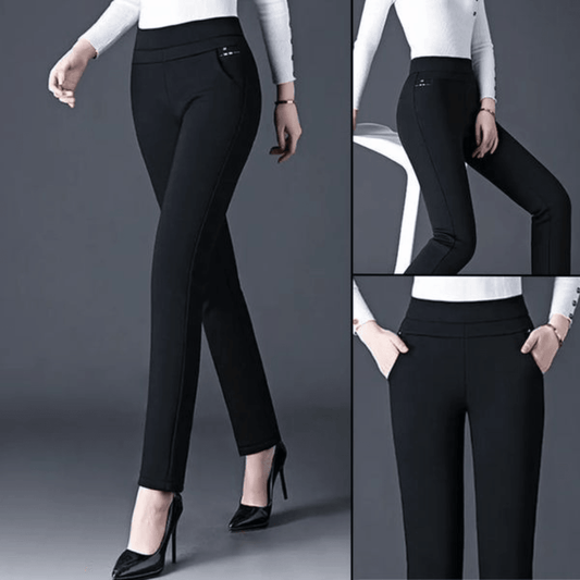 Women's High-Waisted Stretch Leggings with Faux Pocket Detail