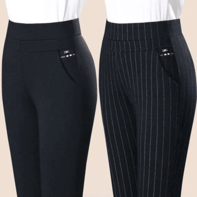 Women's High-Waisted Stretch Leggings with Faux Pocket Detail