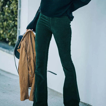 Women's High-Waist Flare Pants Stretch Fit