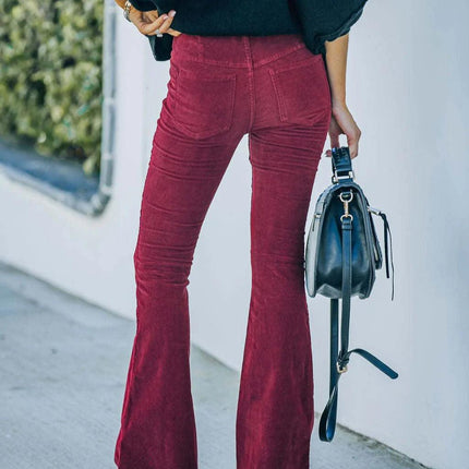 Women's High-Waist Flare Pants Stretch Fit