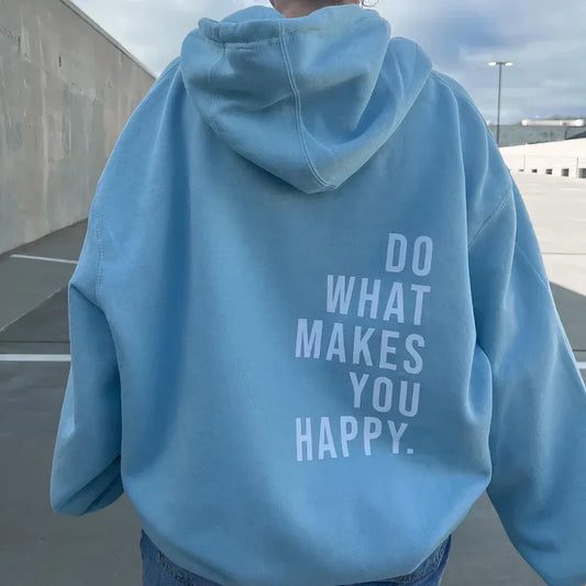 Women's Hooded Sweatshirt with Text Print