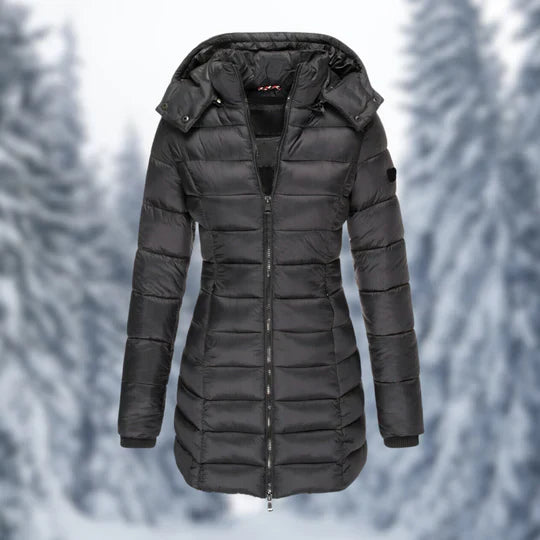 Women's Mid-Length Winter Coat Detachable Hood