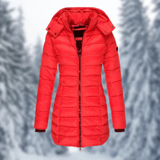 Women's Mid-Length Winter Coat Detachable Hood