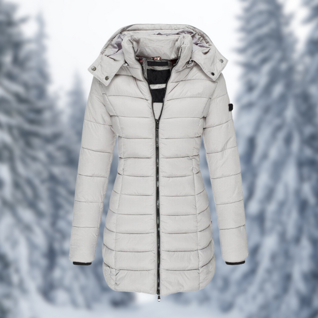 Women's Mid-Length Winter Coat Detachable Hood