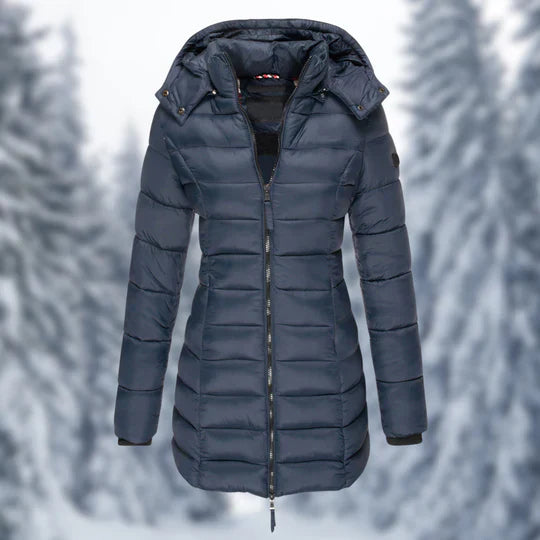 Women's Mid-Length Winter Coat Detachable Hood