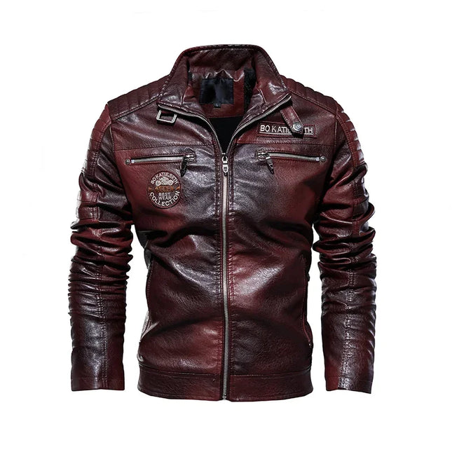 Men's Leather Winter Jacket Casual