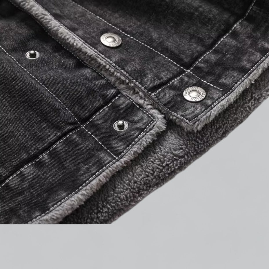 Men's Denim Jacket Fleece-Lined