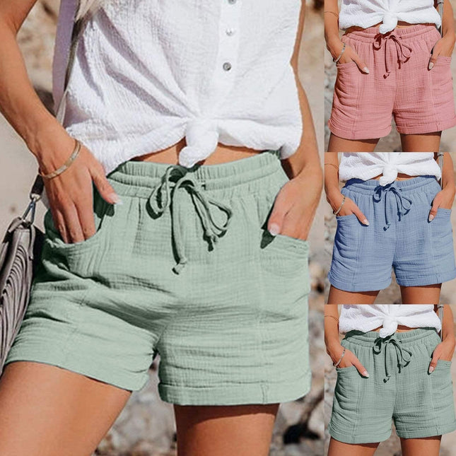 Women's Casual Shorts Lightweight Breathable Fabric Elastic Waist Drawstring