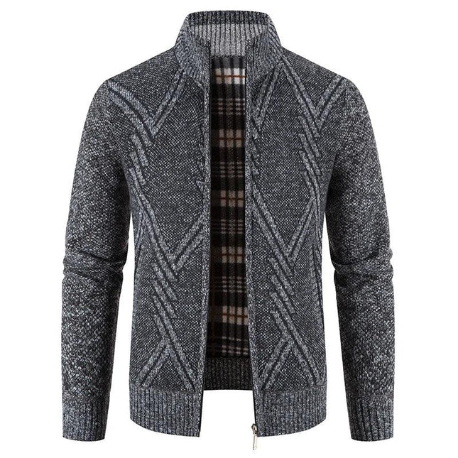 Nordek Knit Fleece Cardigan | Winter Business Casual Wool-Blend Sweater Coat for Men - northernnomad