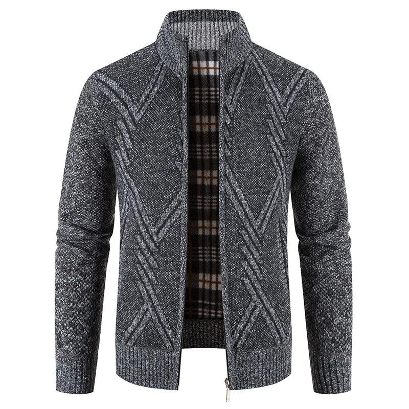 Nordek Knit Fleece Cardigan | Winter Business Casual Wool-Blend Sweater Coat for Men - northernnomad