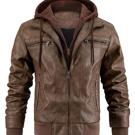 Men's Jacket Detachable Hooded Design