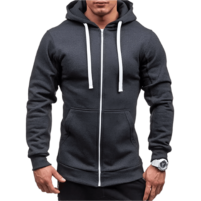 Karnix Zip Hoodie Jacket | Lightweight Solid Color Hooded Sweatshirt for Men - northernnomad