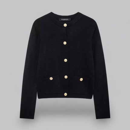 Women's Knit Cardigan with Gold Buttons