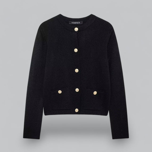 Women's Knit Cardigan with Gold Buttons