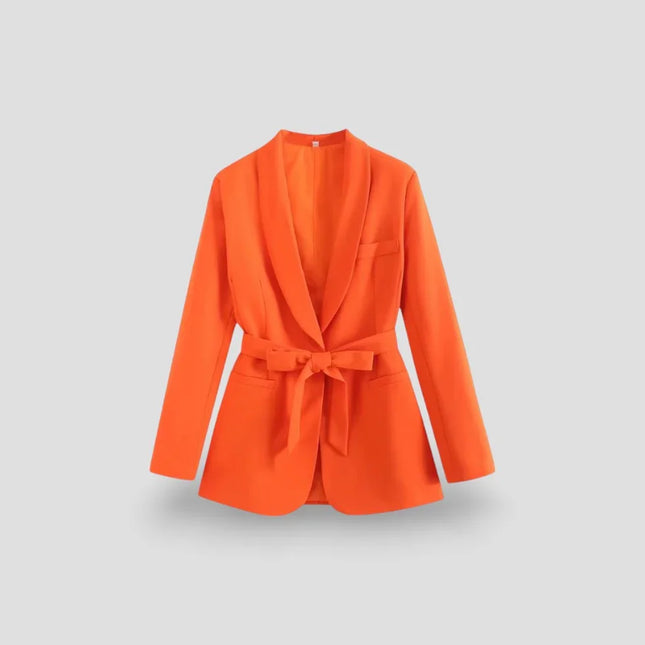 Women's Shawl Collar Belted Blazer Jacket
