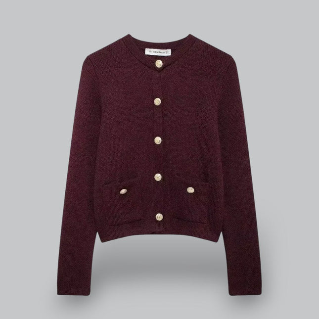 Women's Knit Cardigan with Gold Buttons