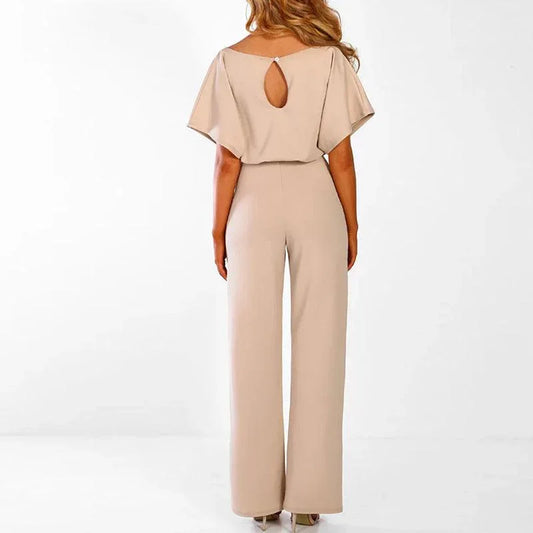 Women's Belted Jumpsuit Elegant Chic Style