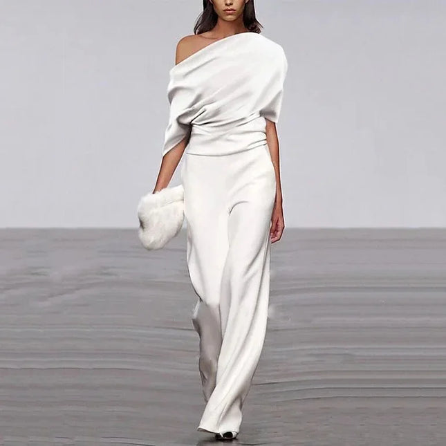 Women's Elegant Spring Jumpsuit Single-Breasted Neckline