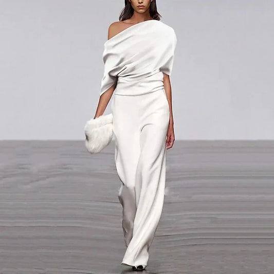 Women's Elegant Spring Jumpsuit Single-Breasted Neckline