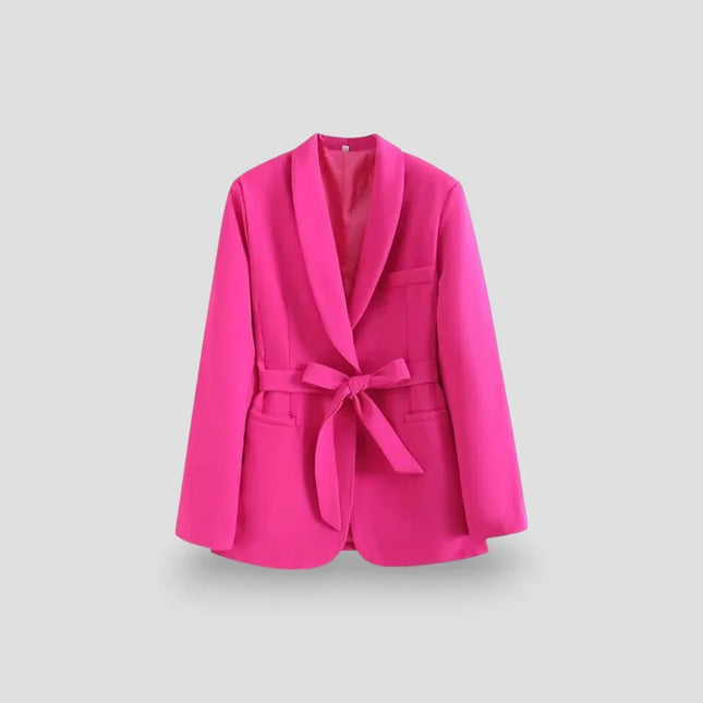 Women's Shawl Collar Belted Blazer Jacket