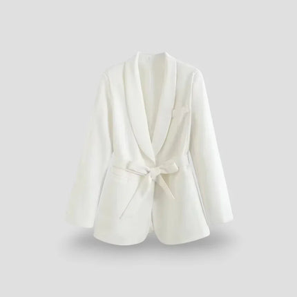 Women's Shawl Collar Belted Blazer Jacket