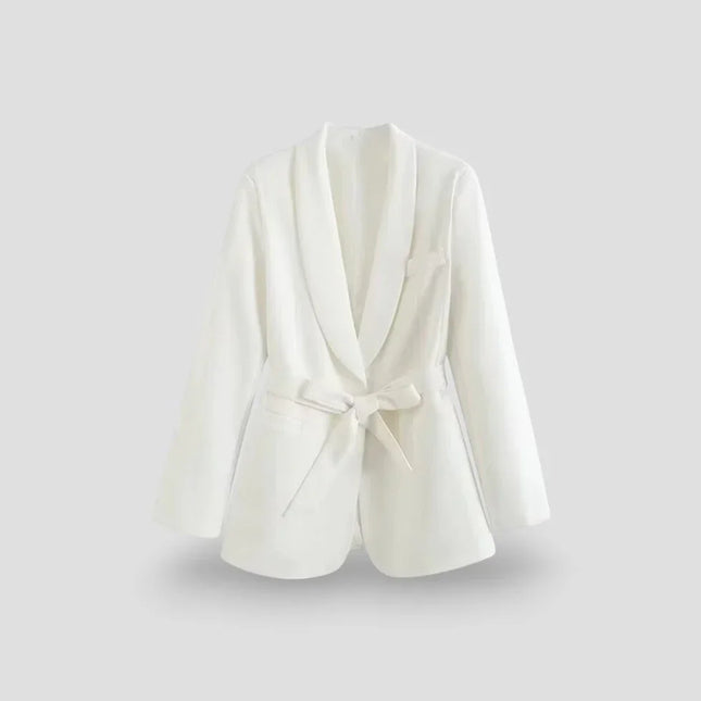 Women's Shawl Collar Belted Blazer Jacket