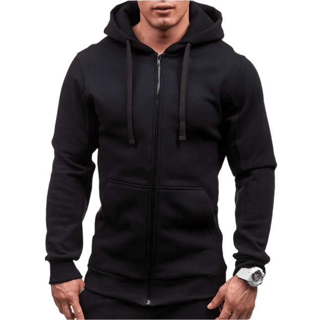 Karnix Zip Hoodie Jacket | Lightweight Solid Color Hooded Sweatshirt for Men - northernnomad