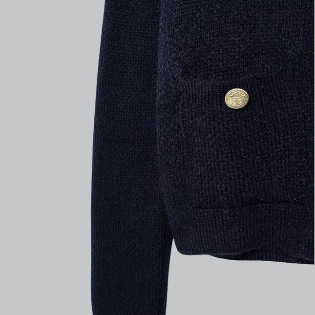 Women's Knit Cardigan with Gold Buttons