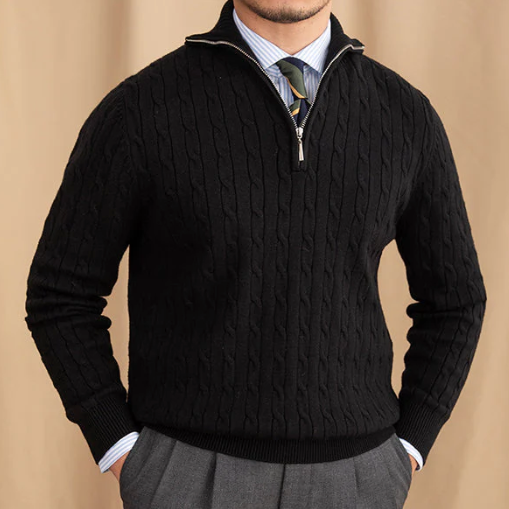 Men's Half-Zip Sweater Cable Knit