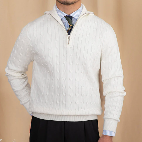 Men's Half-Zip Sweater Cable Knit