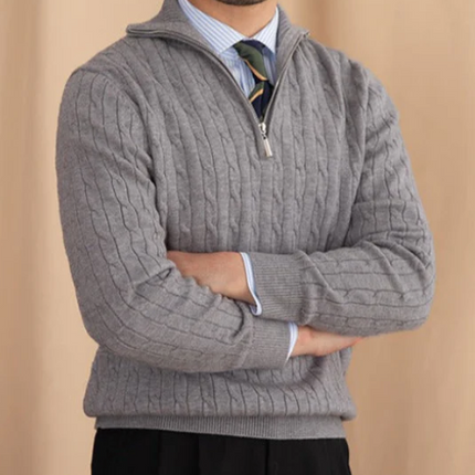 Men's Half-Zip Sweater Cable Knit