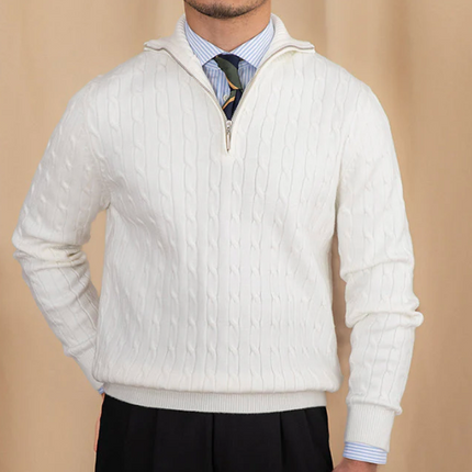 Men's Half-Zip Sweater Cable Knit