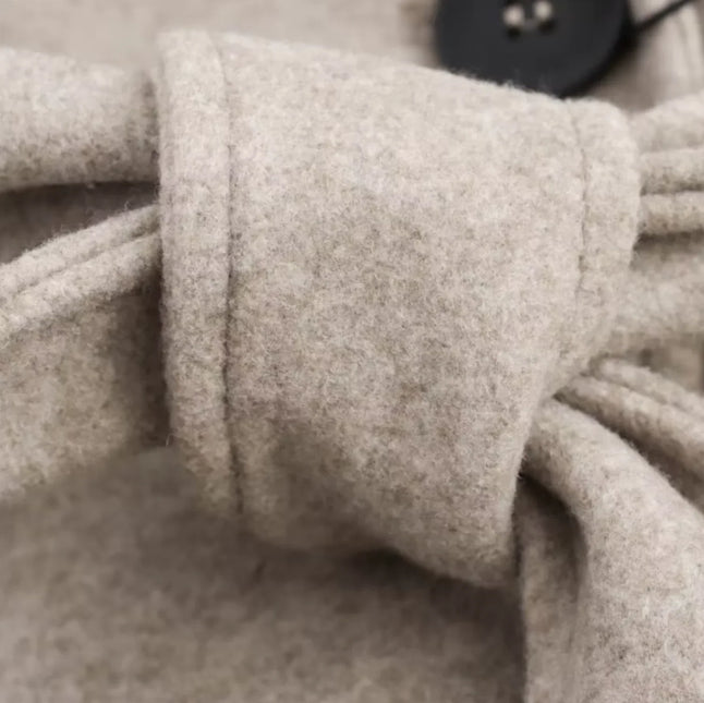 Women's Wool Trench Coat with Fur Trim