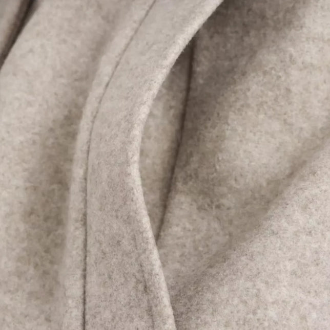 Women's Wool Trench Coat with Fur Trim