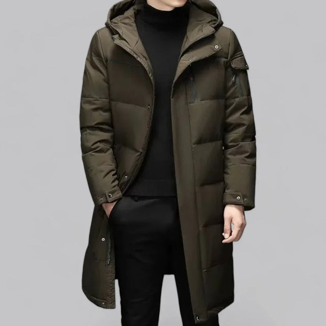 Men's Hooded Longline Puffer Jacket