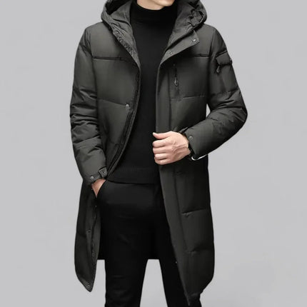Men's Hooded Longline Puffer Jacket