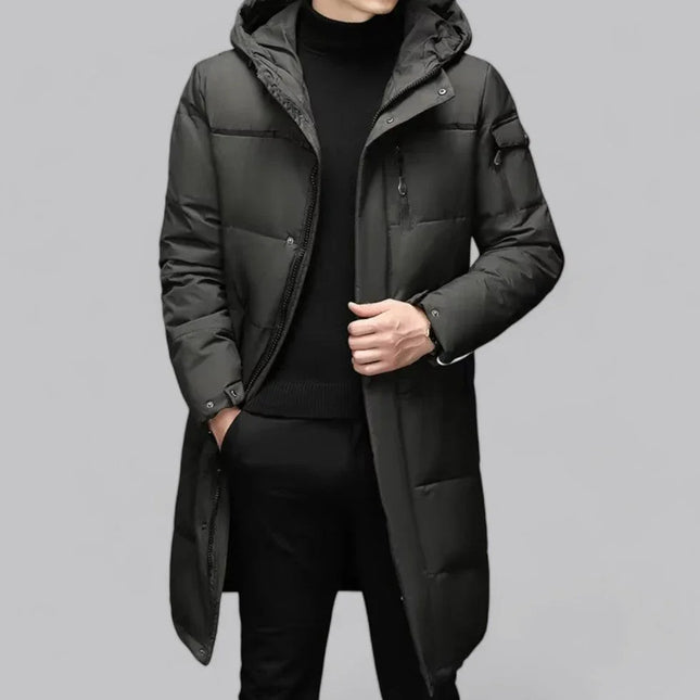 Men's Hooded Longline Puffer Jacket