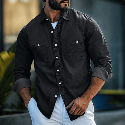 Men's Slim Fit Denim Shirt Cotton Sustainable Design