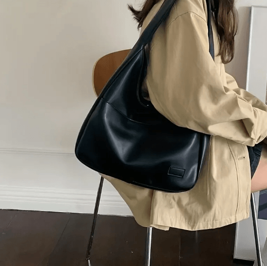 Women's Leather Handbag Brown and Black with Adjustable Shoulder Strap - northernnomad
