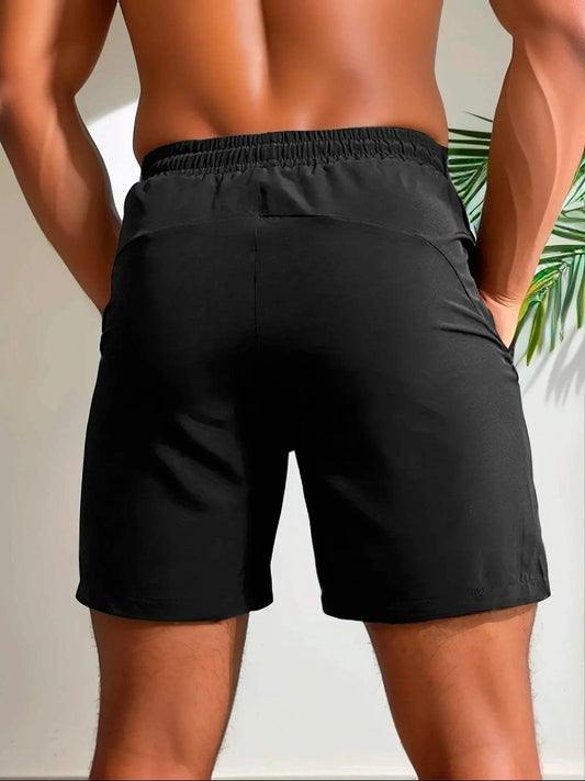 Men's Moisture-Wicking Athletic Shorts with Stretch Fabric and Zip Pocket