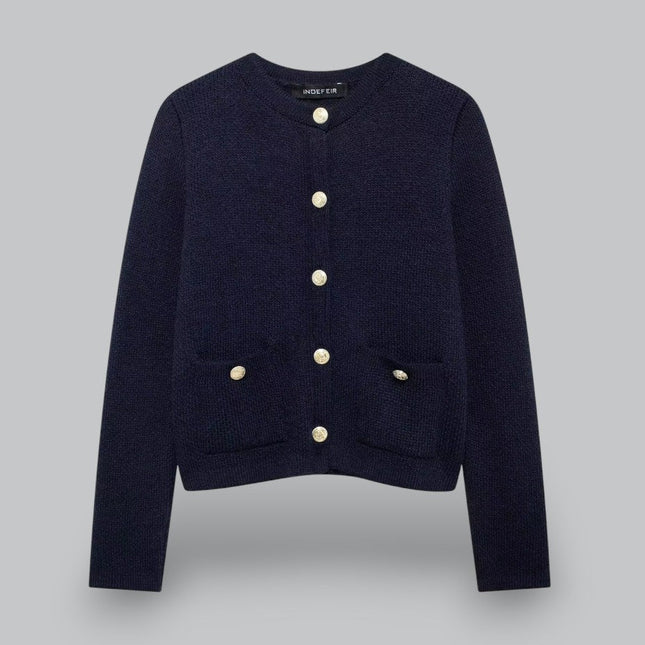 Women's Knit Cardigan with Gold Buttons
