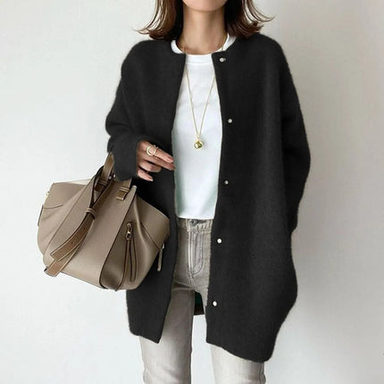 Women's Knitted Cardigan with Button Closure