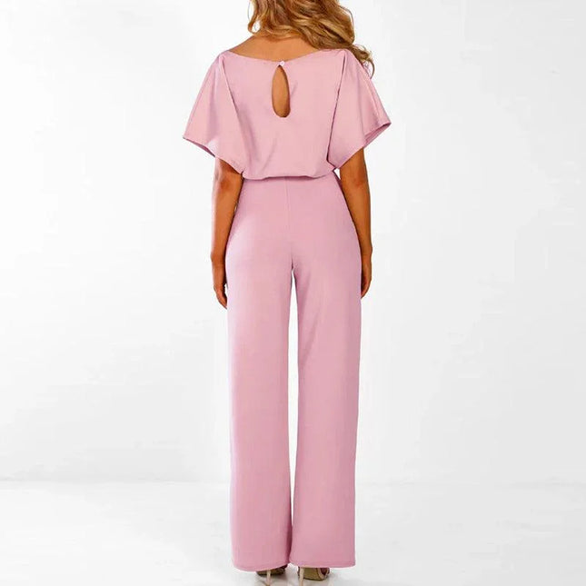Women's Belted Jumpsuit Elegant Chic Style