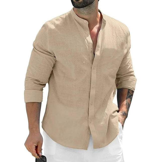 Breezline Men's Classic Cotton Long Sleeve Shirt | Smart Casual Streetwear - northernnomad