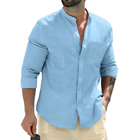 Breezline Men's Classic Cotton Long Sleeve Shirt | Smart Casual Streetwear - northernnomad